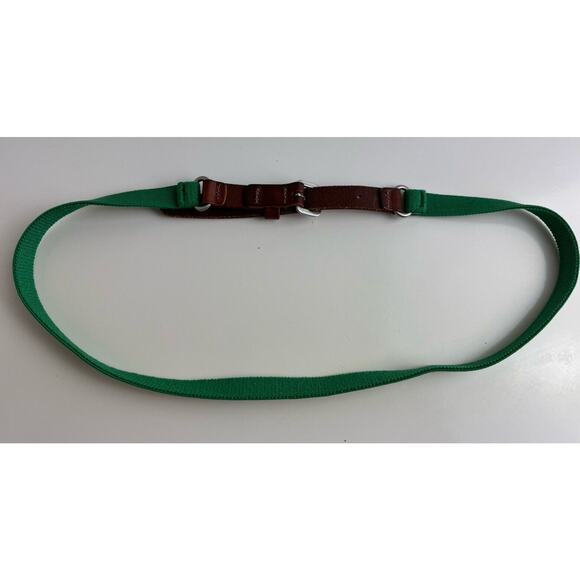Ann Taylor Loft Green Skinny Stretch Belt w/Brown Leather Tabs, Sz: S, 47-52 - Picture 9 of 12